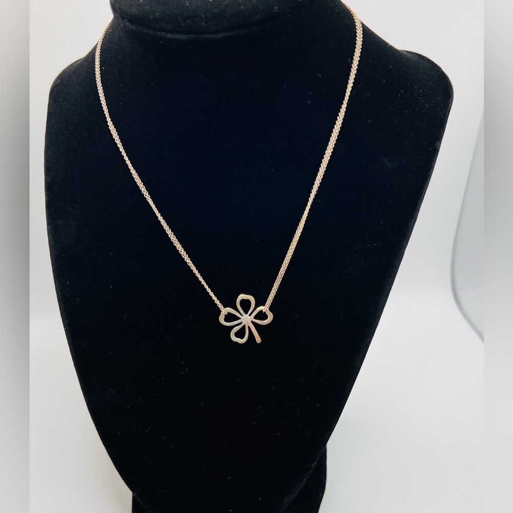 Vintage Zoe Chicco Sterling Silver 925 Lucky Four Leaf Clover Necklace Rare